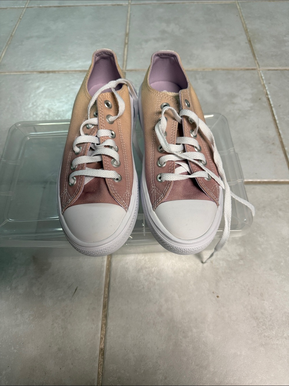 Converse Ombre Canvas Lace-Up Sneakers - Pink/Gold